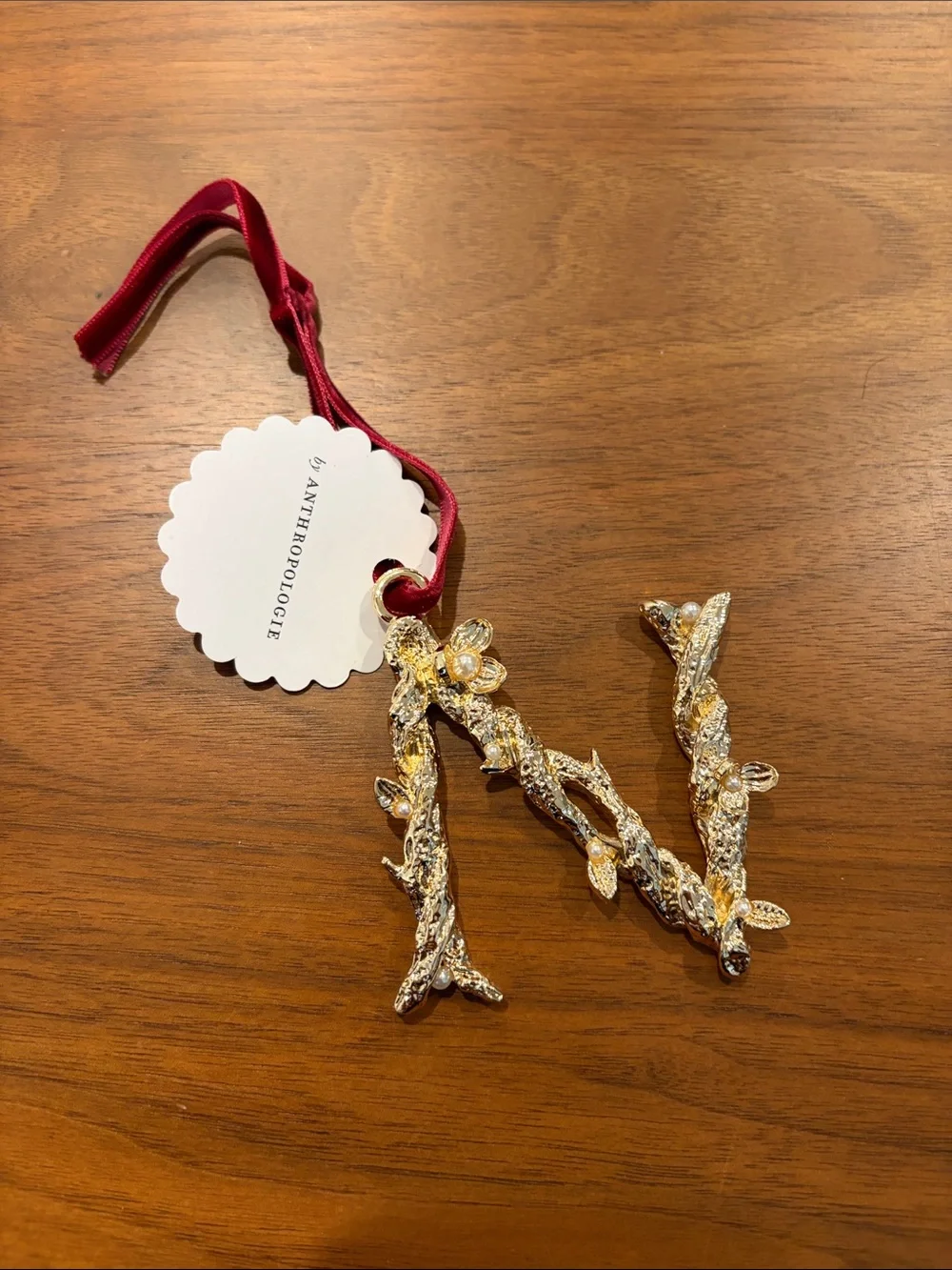 Anthropologie ornament letter N